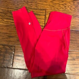 Red Cropped Lululemon leggings
